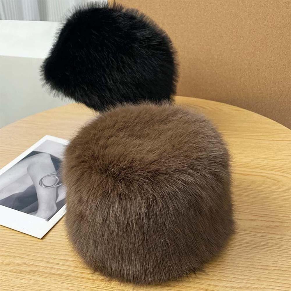 Temperament Winter Fisherman Hat Warmer Anti-cold Basin Cap Thickened Plush Bucket Hat Shopping