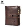 Genuine Leather RFID Men Wallet Credit Business Card Holders Double Zipper Cowhide Leather Wallet Purse Carteira 021