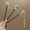 Elegant Chinese Style Hairpin Vintage Peach Blossom Tassel Wooden Hairpin Exquisite Jewelry Hairstyle Accessories For Women