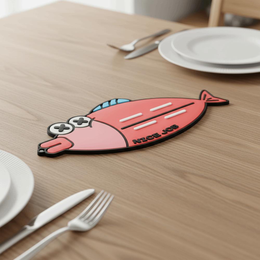 2PCS/SET Cartoon Drain Pot Cover Pad Silicone Heat-Resistant Pad Cup Mat  Drain Area