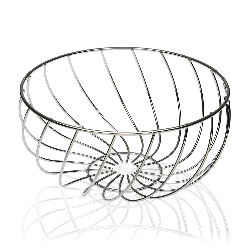 Хромированная металлическая ваза для фруктов