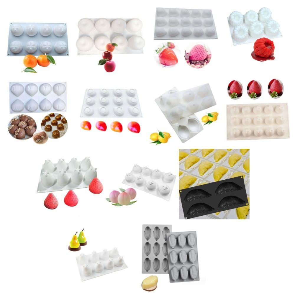 Silicone Pear Peach Cake Mold Non-stick Jelly Pudding Mold Chocolate Fondant Mold  Party Pastry