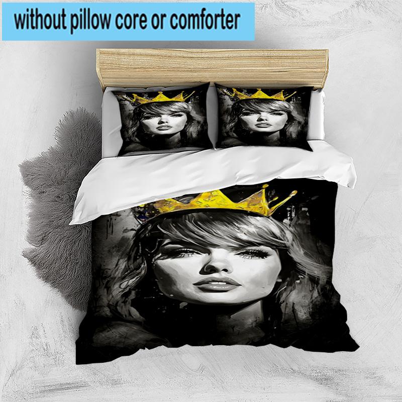 Taylor music Lover Artwork 3pcs Bedding,Including 1pc Duvet Cover And 2pcs Pillowcases Perfect for Christmas,Ideal for Bedroom, Dormitory