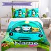 3pcs Custom Name Cartoon Octonauts Bedding Set Duvet Cover Closure Includes 1 Duvet Cover & 2 Pillowcases for All Seasons Bedroom Decor