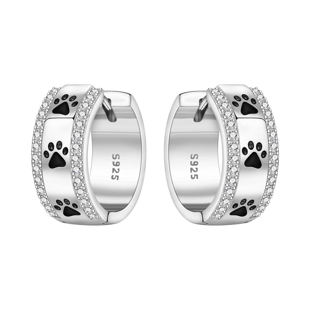 Orstarry S925 Silver Cute Panda Animals Earrings Hoop Earrings For Women Jewelry Party Trendy Gifts