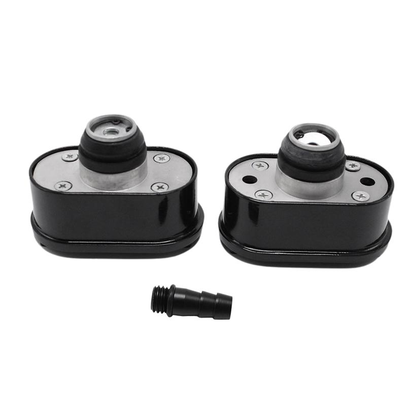 Durable-Finned Oval Black Aluminum Valve Cover Breather & PCV Valve Combo Kit Durable For Chevy Ford Mopar SBC BBC 350