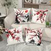 Наволочка декоративная в древнем стиле с цветущей сливой, ультрамягкий полиэстер, для гостиной, дивана, спинки, автомобильная наволочка