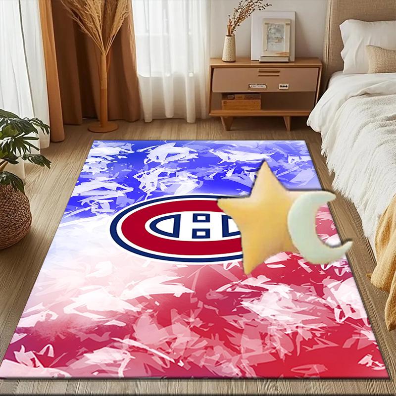 Коврик для пола с изображением хоккейной команды Montreal Canadiens для гостиной, игровых комнат, офиса, спальни, офисный коврик для пола, игривый дизайн, рождественские подарки для фанатов