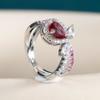 BELLA BOX Oval Shaped Red Cubic Zirconia Women Rings Luxury Ladies Jewelry For Party Best Mother's Gift Brilliant CZ Rings