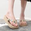 Women's High-Heeled Wedge Flip-Flops for Summer Beach Vacations