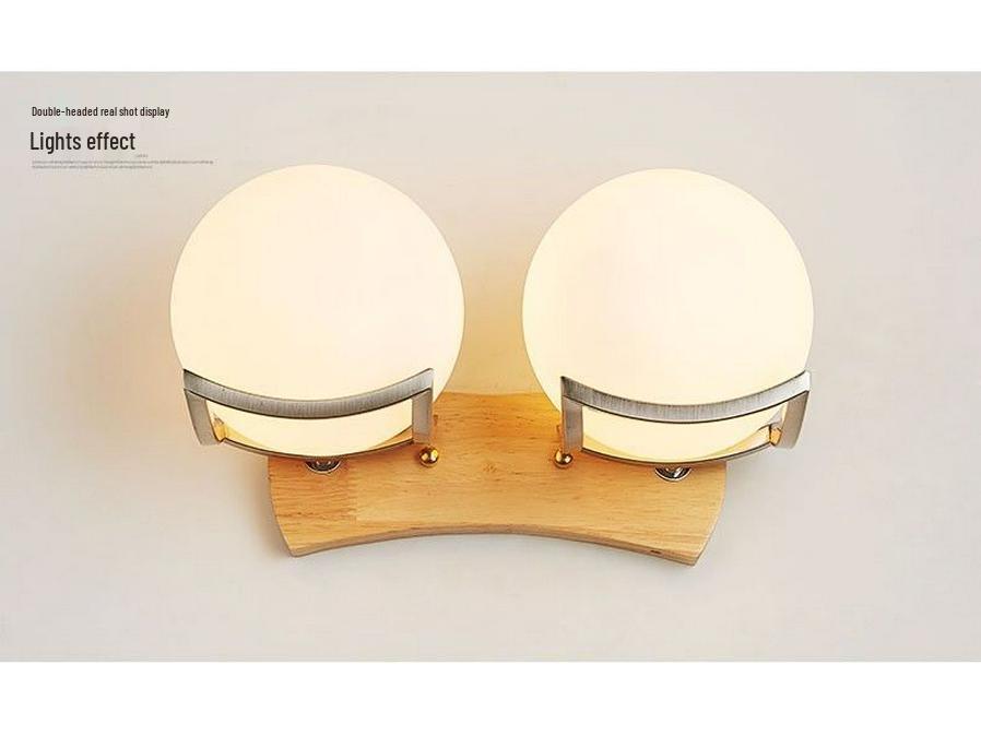 Modern Minimalist Wooden Wall Lamp for Bedroom and Aisle (Chinese and European Style)