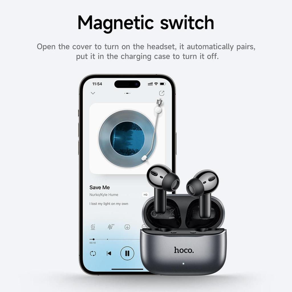 Hoco EQ27: Наушники Bluetooth 5.4 с AI-переводом, шумоподавлением и временем работы 28 часов, ANC&ENC