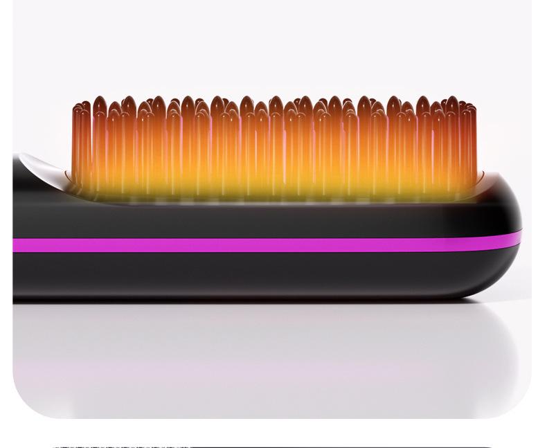 Portable Wireless Mini Electric Hair Straightener Comb with Fast Ceramic Heating
