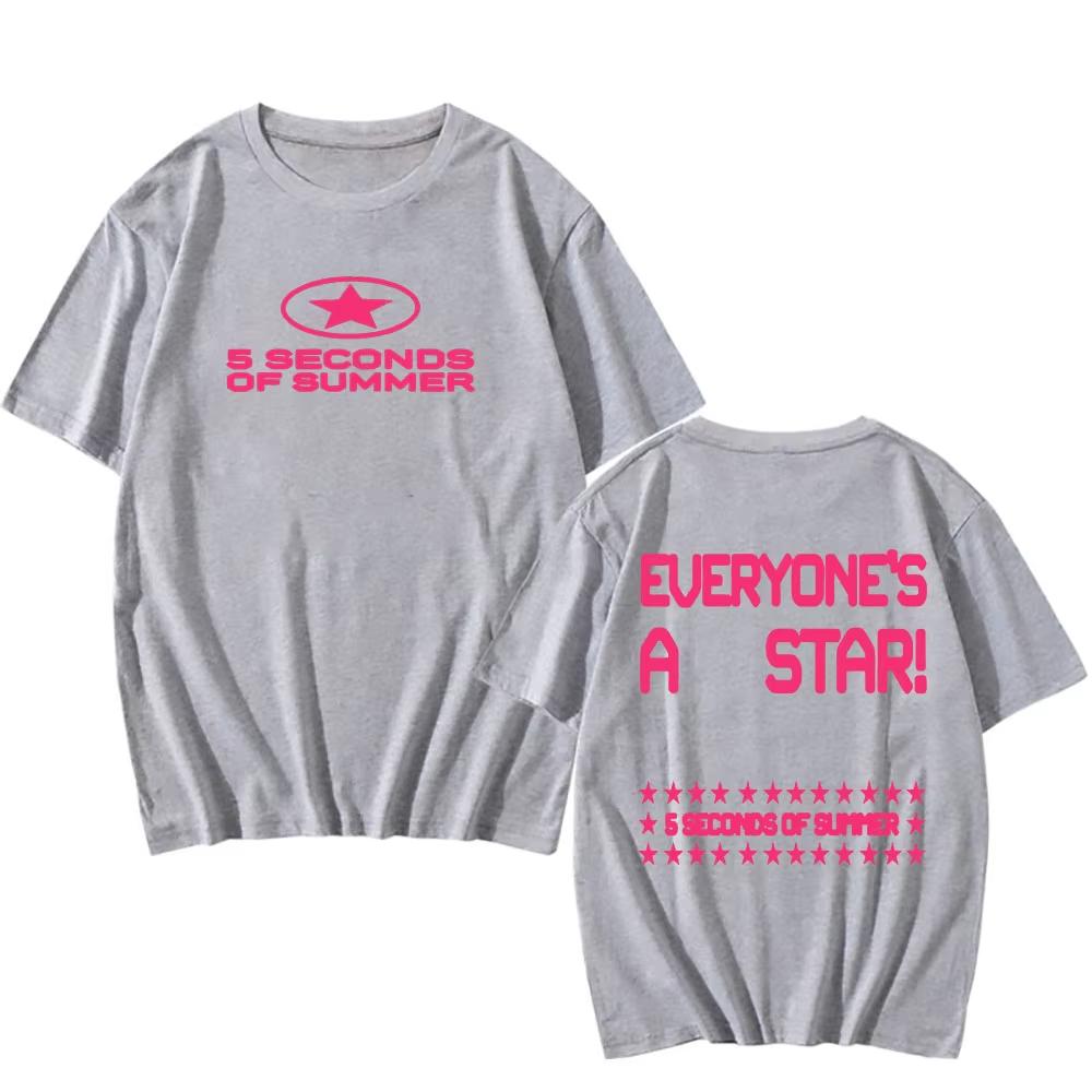 2026 Summer Oversized Tshirt Breathable Cotton Blend Y2k Star Letter Graphic Print Unisex Casual Streetwear Tshirt