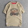 Винтажная хлопковая футболка с коротким рукавом, мужская летняя майская футболка цвета хаки с принтом мотоцикла, молодежная футболка с коротким рукавом