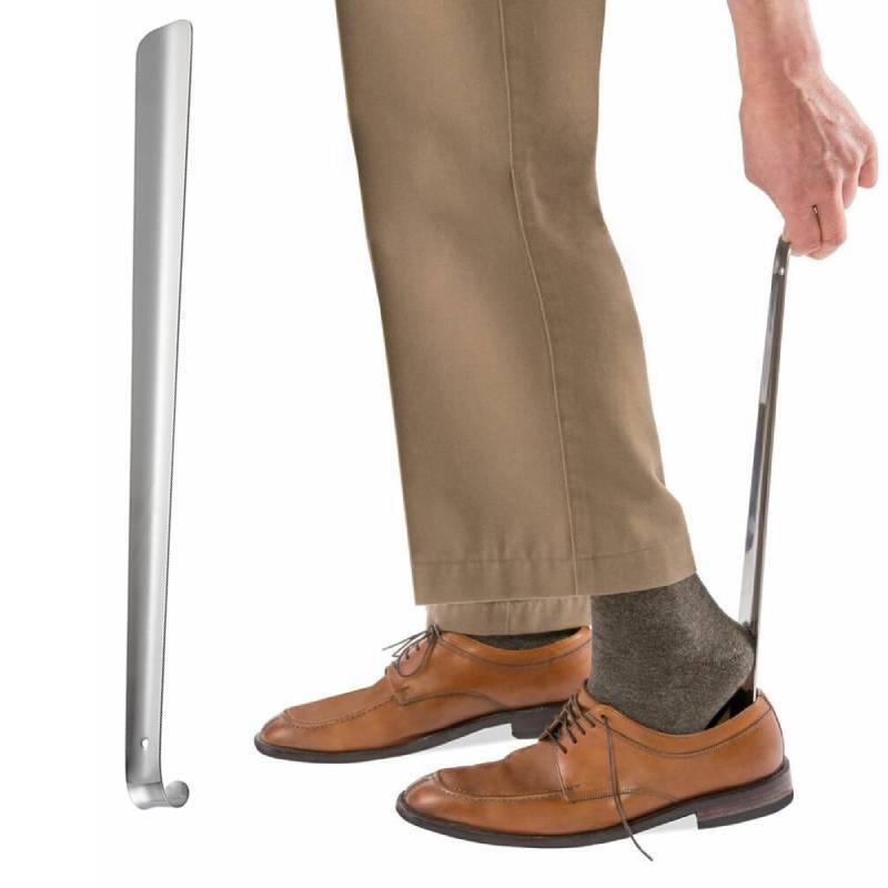 Stainless Steel Shoe Horn 30cm Metal Long Shoe Horn No Bending Easy Shoe On And Off