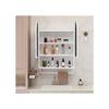 Armoire de toilette - MUVOE - 60 cm - Métal blanc - 2 portes - Étagères réglables