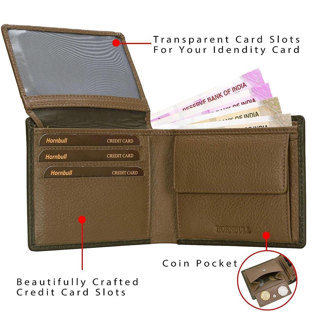 HORNBULL Мужской кожаный кошелек Billy Olive/Mud | Мужской кожаный кошелек премиум-класса Qaulity |