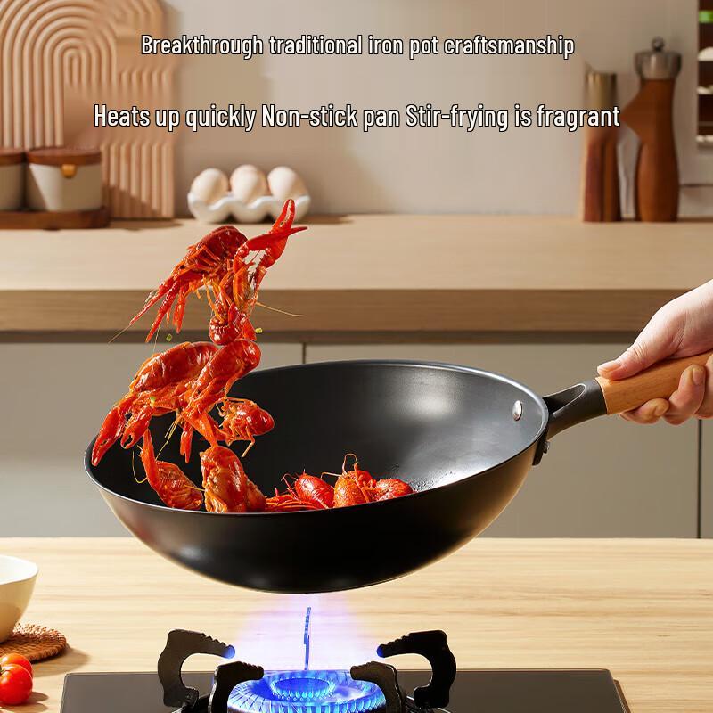 COOKER KING 32cm Non-Stick Iron Wok