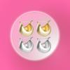 French Metal Ball Ball Shaped Ear Studs Hoop Earrings Round Ball Hoop Earrings U-shaped Earrings