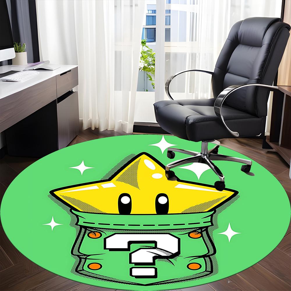 1 шт. Коврик для офиса Mario Star Pocket, круглый, под офисные стулья, спальню, гостиную, декор для дома a1022236