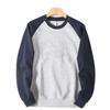 Men's Export Surplus Color-Blocked Raglan Sleeve Crewneck Pullover Sweatshirt with 3D Embossed Design for Spring and Autumn Casual Sports Wear