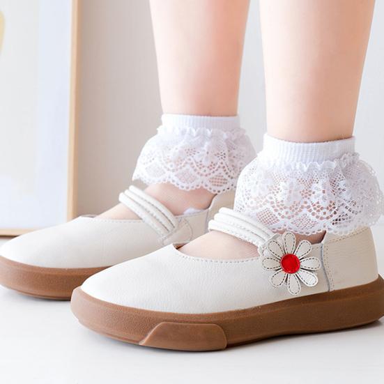 5 Pairs Baby Socks Super Soft Wear Resistant Cotton Infant Lace Socks Turn Cuff Ruffle Princess Socks