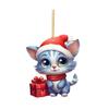 Whimsical Cartoon Style Christmas Cat Hanging Decoration For Cars In Colorful Acrylic Design