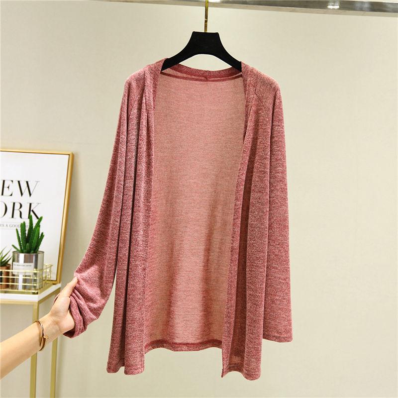 Fashionable Sun Protection Clothing Knitted Cardigan Women's Long Sleeved Jacket Loose and Versatile Plus Size for Spring and Autumn Fashion Show