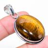 Ювелирный кулон из стерлингового серебра 925 пробы с драгоценным камнем «Тигровый глаз» 1,97 дюйма U3p12