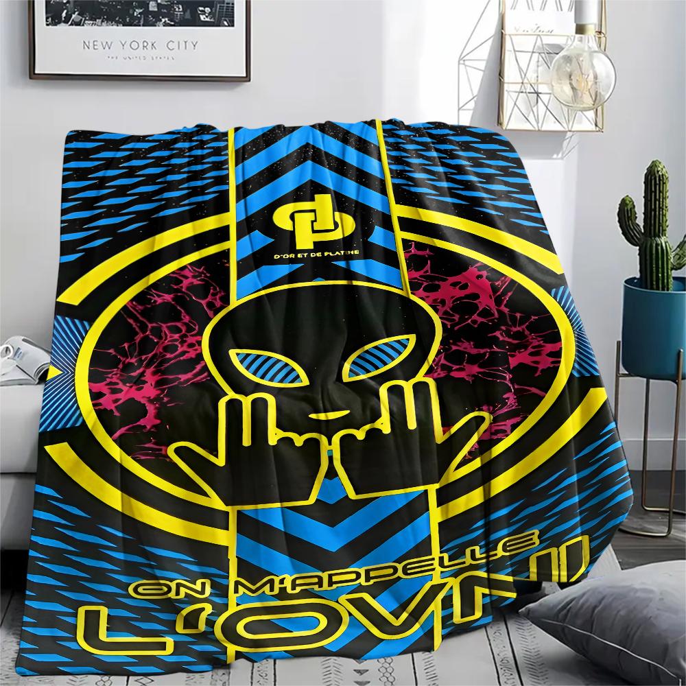 1 шт. Фланелевое одеяло JuL C'est Pas Des Lol Print, Высококачественное, Для всех сезонов, Декор для дома, Тепло и комфорт, Идеально для рождественских подарков