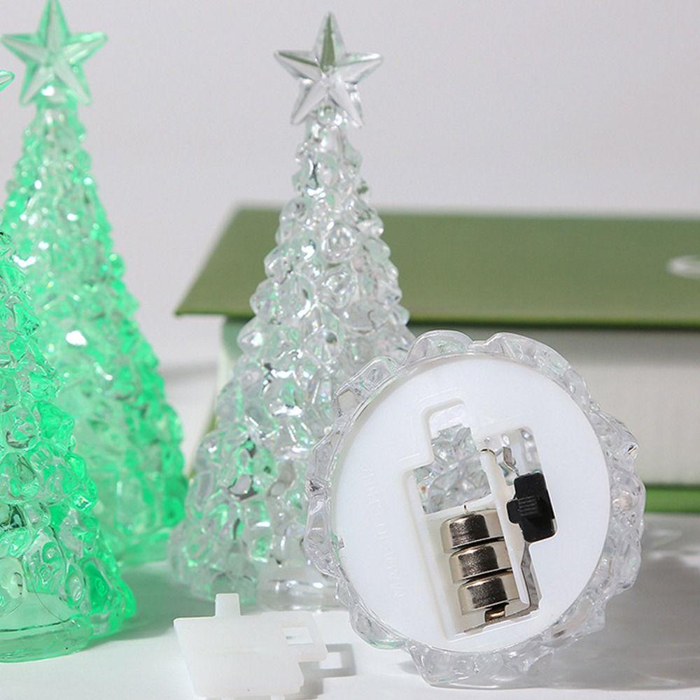 Luminous Christmas Tree Crystal Lamp Transparent Xms Eve Candle Lights Party