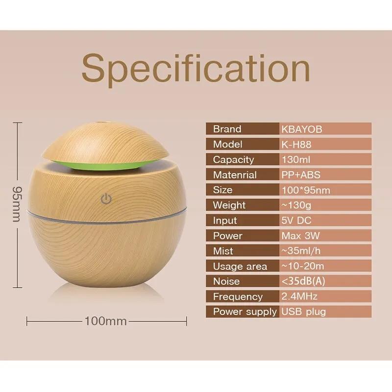 Главная Wood Grain Air Humidifier Очиститель Ароматический Диффузор USB Ультразвуковой Распылитель Холодного Тумана Эфирное Масло Аромат