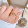 Heart Shape Rings for Women 2024 New Fashion Golden Jewelry Wedding Party Accessories