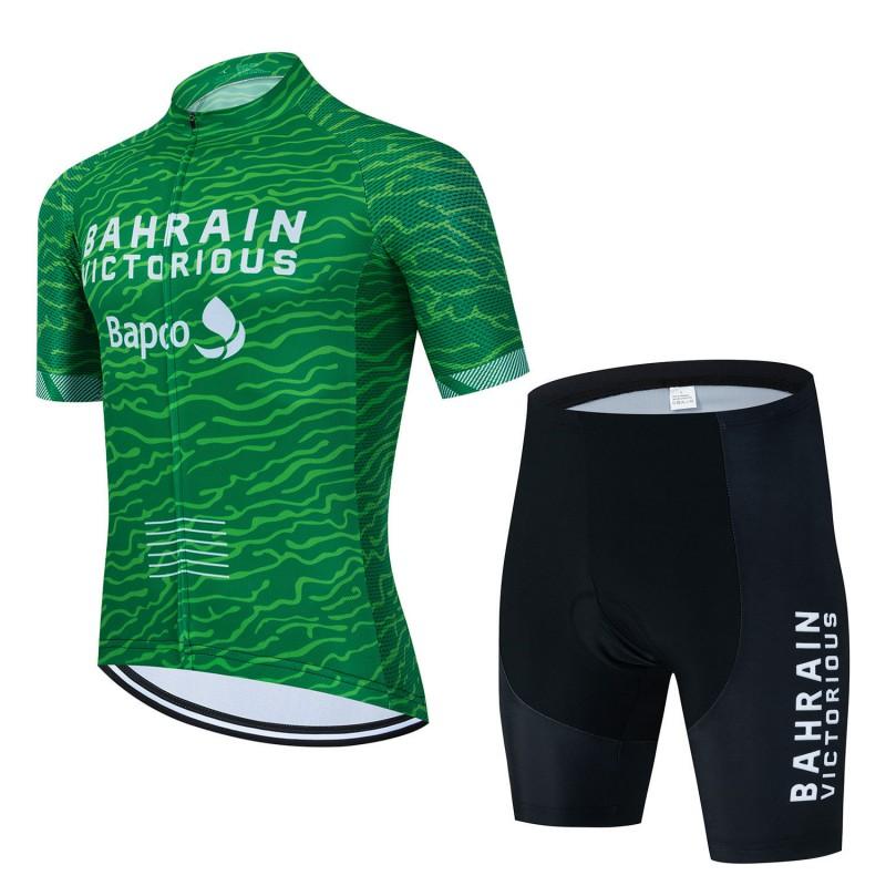 Men Women Cycling Jersey Short Sleeve Quick Dry Bike Shirt Bahrain Team Edition Breathable Sportwear