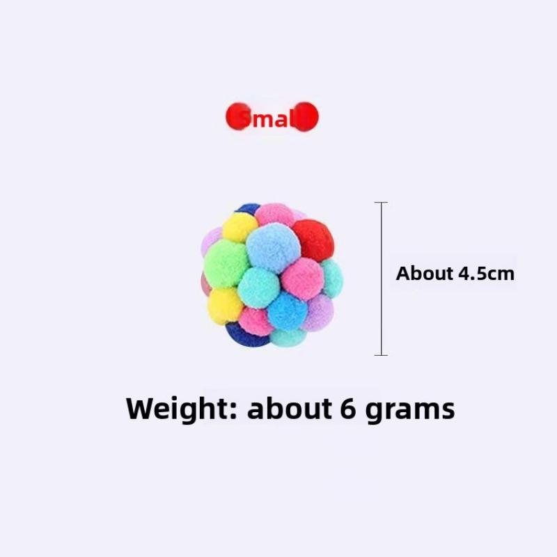 Разноцветные плюшевые шарики, шарики с колокольчиком, интерактивные игрушки для кошек, саморазвлекающиеся шарики, товары и принадлежности для домашних животных