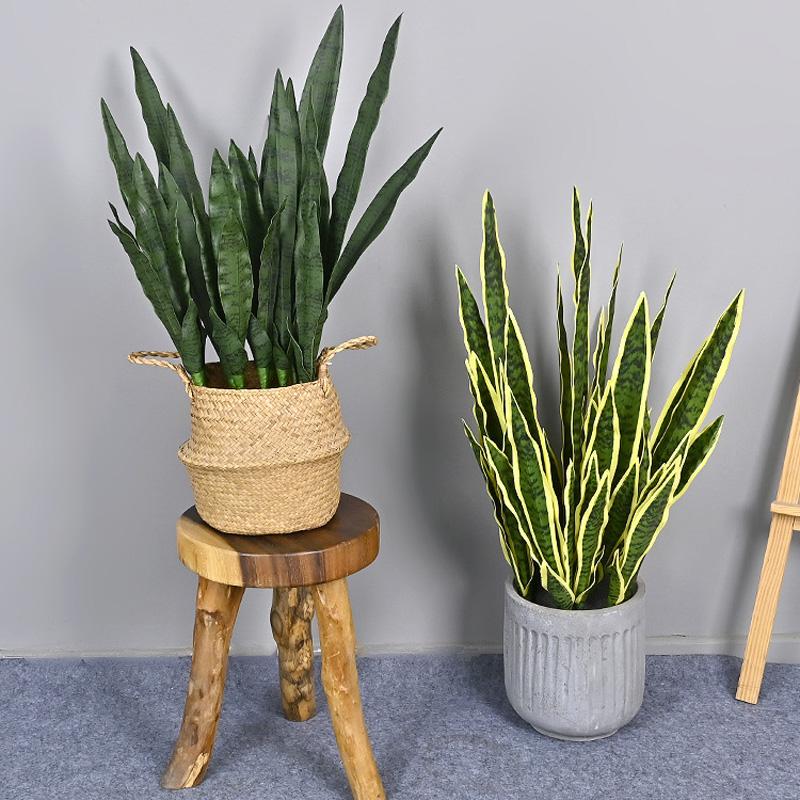 1 шт. листья для сада сансевиерия офис искусственный тигр пиран домашний тропический магазин декор искусственные растения настоящий сенсорный пластик