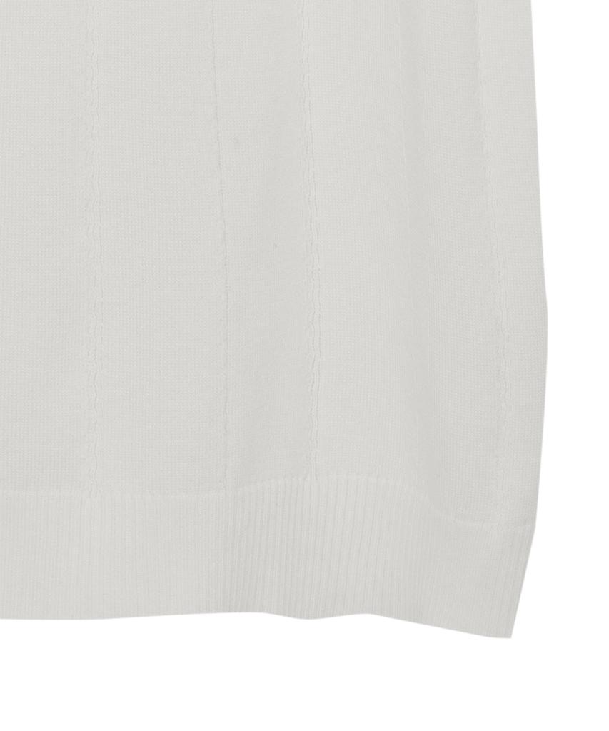 IRONYPORNO WHITELINE 86-Iro354 Multi-Stripe Snap Collar Short Sleeve Knit White