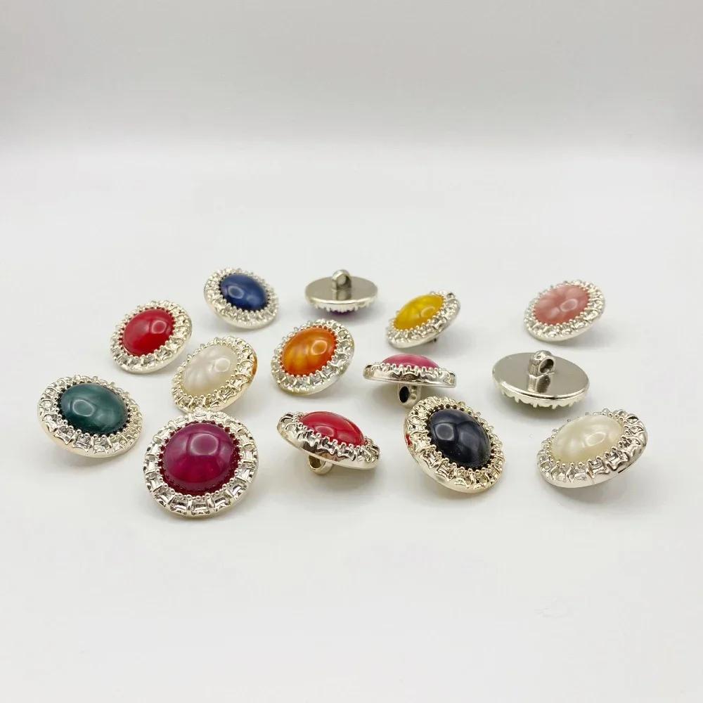 10 шт./лот красочные пуговицы 21/25 мм золотого цвета пластиковые пуговицы на ножке пуговицы для пальто аксессуары для самостоятельного шитья одежды