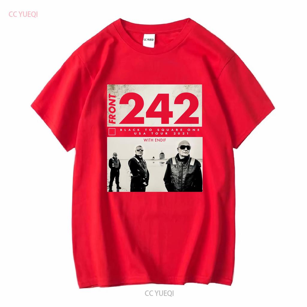 New Front 242 Band Tour Cotton Black All Size T Shirt A111 Long Sleeves Vintage Washed Homme Slightly Breathable