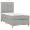 3142305 vidaXL Divan Bed with Mattress Light Grey 90x200 Cm Fabric
