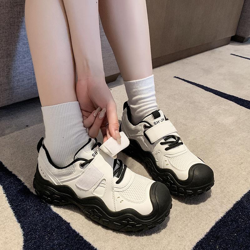 Большие уродливые симпатичные туфли с сетчатым лицом для женщин 2024 года, новые толстые подошвы для отдыха, спортивные туфли для одного человека, модные туфли для папы