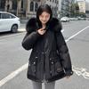 Pie Overcomes Women's Winter New Fleece Thickened Down Cotton Jacket Big Pocket Loose Cotton Jacket Waist Jacket Tide