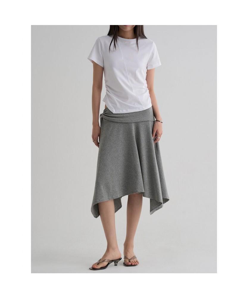 8SECONDS Striped Jersey Skirt Gray