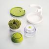 Dish Brush With Soap Dispenser Palm Brush Dish Washing Kitchen Scrub Brushes With Holder Drip Tray