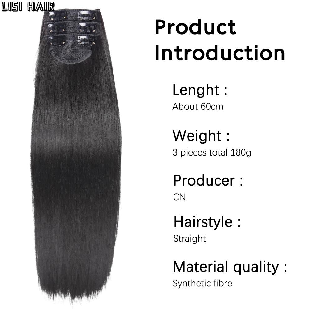 MISSQUEEN Синтетические длинные прямые 3 шт./компл., толстые накладные волосы на заколке, черные волосы для женщин, одежда для косплея