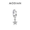Modian 1 шт. Радужные серьги-каффы из стерлингового серебра 925 пробы, модные уникальные круглые крошечные серьги-клипсы для женщин и девочек, ювелирные аксессуары