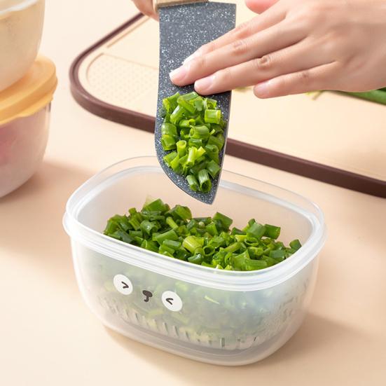 Ящик для хранения в холодильнике, прозрачный, пищевой, без бисфенола А, с рисунком из мультфильма, герметичный, сохраняющий свежесть, с крышкой, контейнер для фруктов и овощей, ящик для хранения