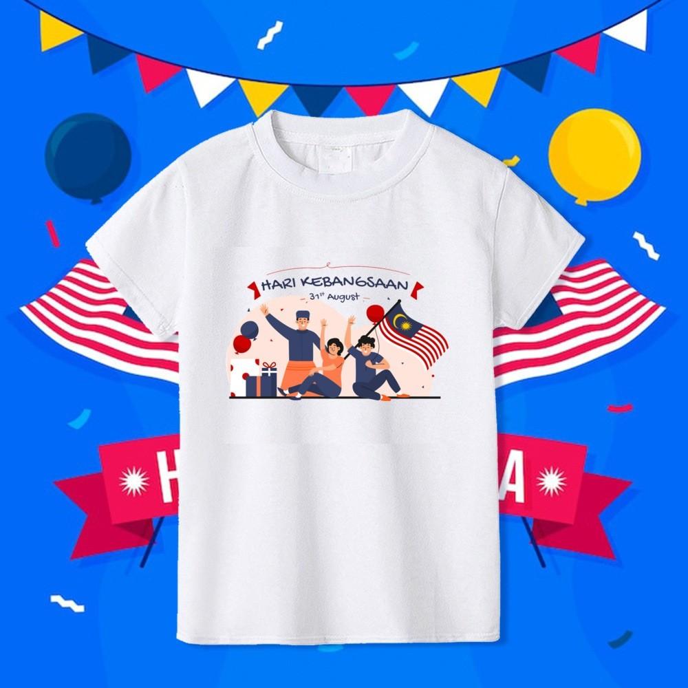 2025 Malaysia Independence Day Kids Tee Featuring Bold National Day Print and Festival Spirit
