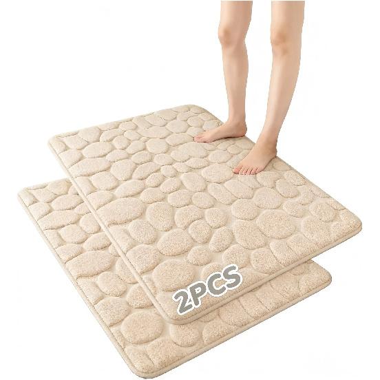 Non-Slip Absorbent Bathroom Mat Set 2 Pieces